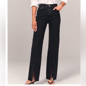 Abercrombie & Fitch High Rise 90s Relaxed Split-Vent Hem Jean